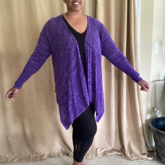Lane Bryant Hi-Lo Cardigan Sweater, Purple, Size 14/16 - Picture 7 of 12